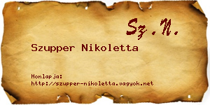 Szupper Nikoletta névjegykártya