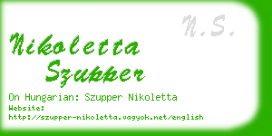 nikoletta szupper business card